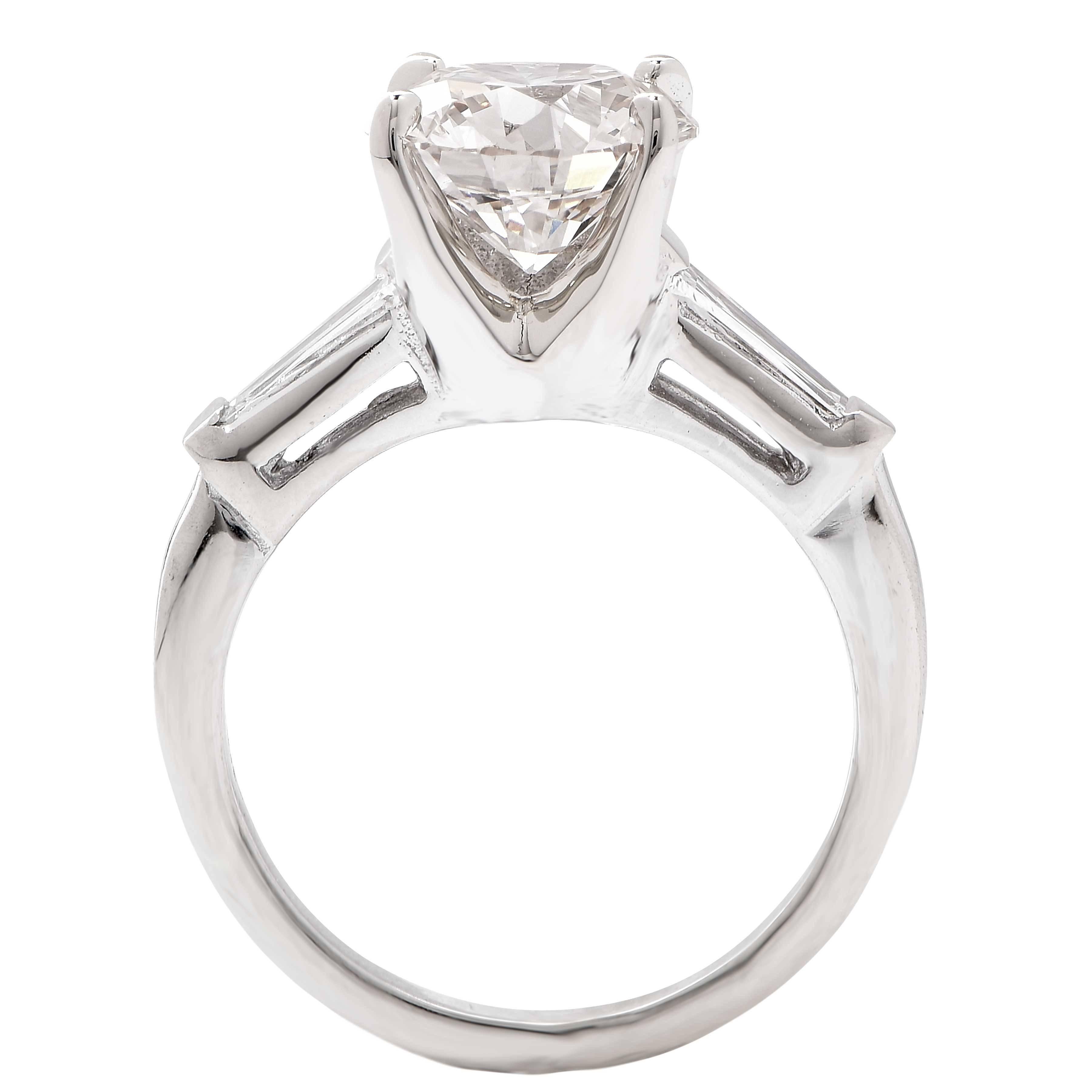 2.14 GIA Graded M/VS1 Round Brilliant Cut Diamond White Gold Engagement Ring 1