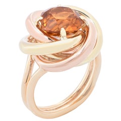 1940s Cartier Vintage 2.75 Carat Citrine Love Knot Gold Ring