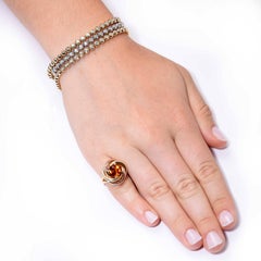 1940s Cartier Retro 2.75 Carat Citrine Love Knot Gold Ring