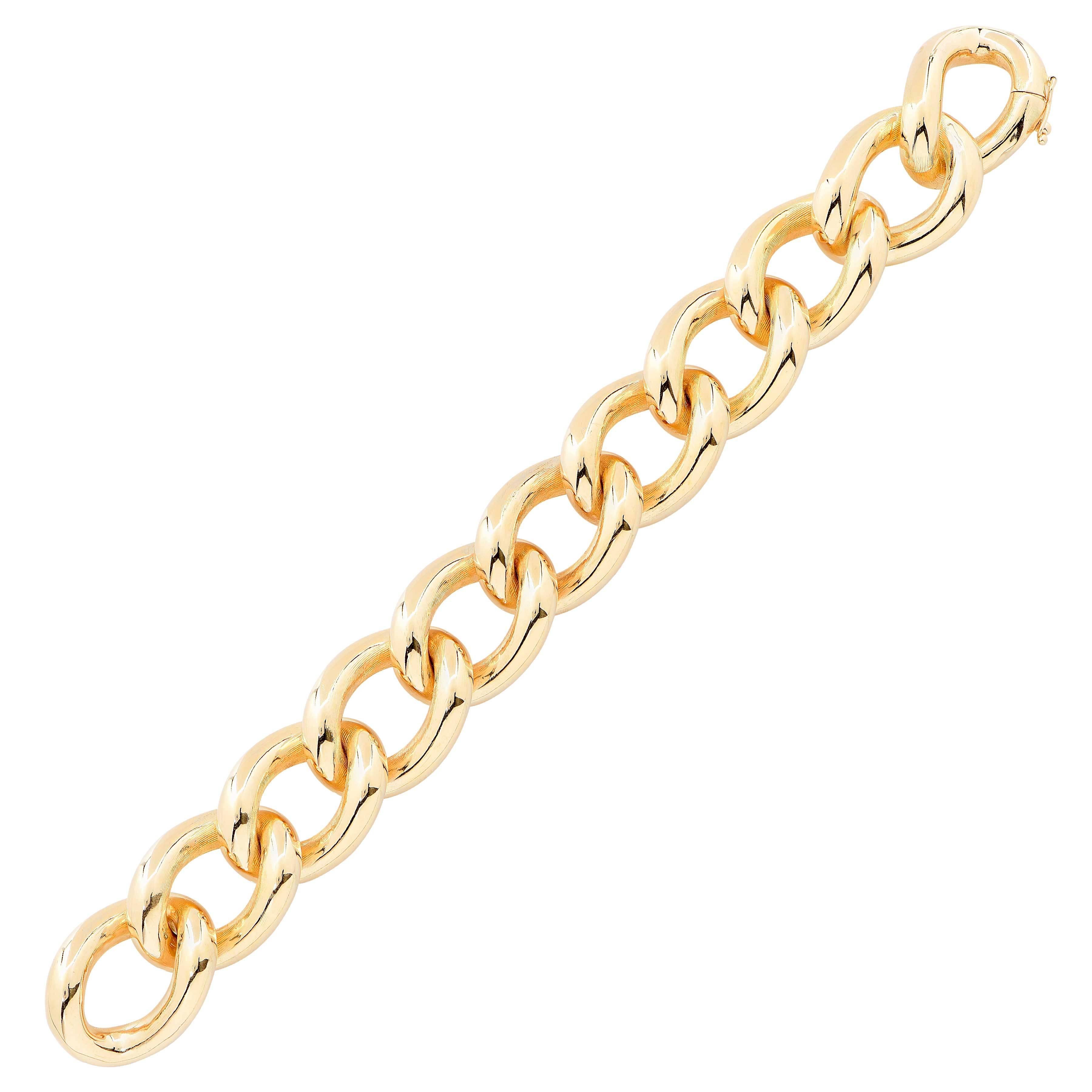 Yellow Gold Flexible Link Bracelet In New Condition In Bay Harbor Islands, FL