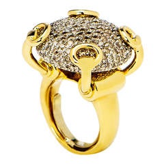 Gucci Diamond Gold Horse Bit Ring
