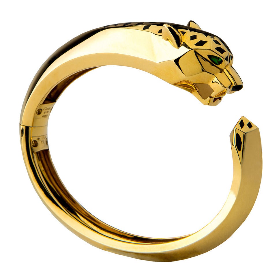 Cartier Onyx Gold Panthere Kollektion Armband