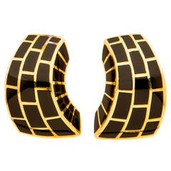 Angela Cummings Onyx Gold Earrings