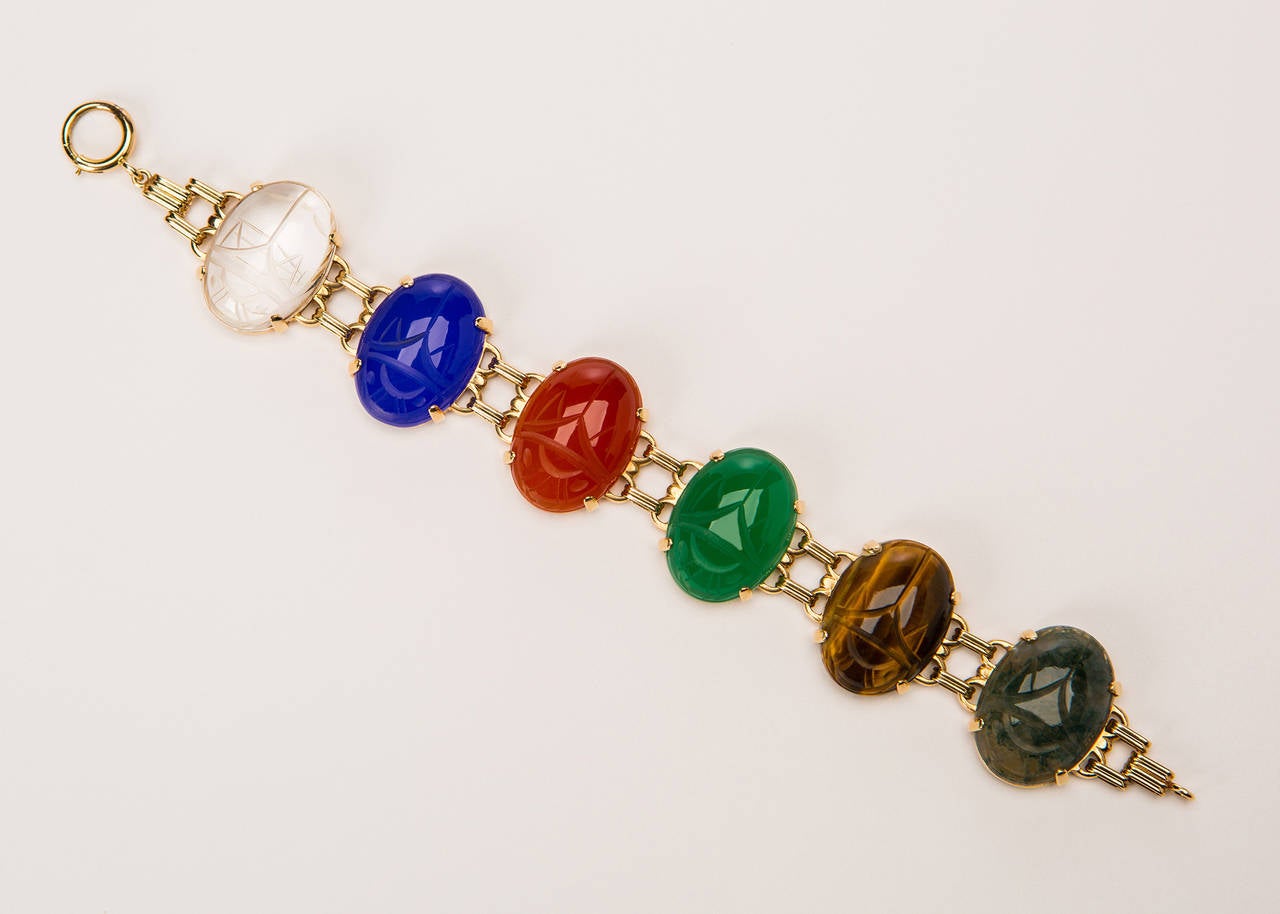 Classic Retro Scarab Bracelet In Excellent Condition In Atlanta, GA