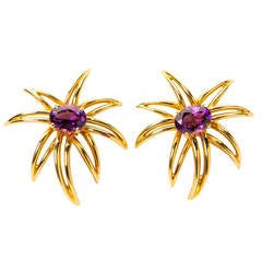 Tiffany & Co. Amethyst Gold Fireworks Earrings