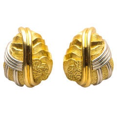 Henry Dunay Cinnabar Gold Platinum Earrings 6