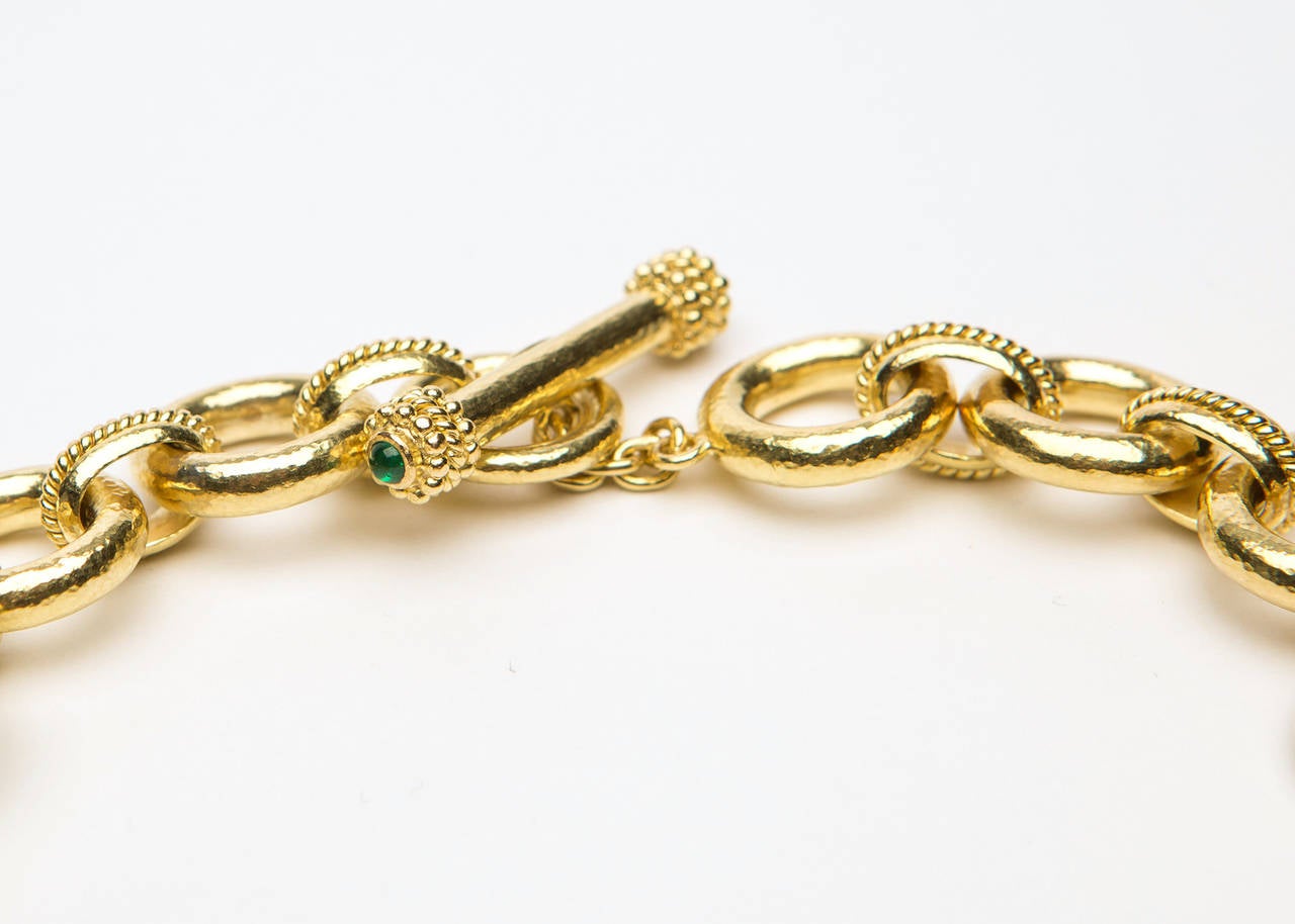 Contemporary Elizabeth Locke Ravenna Gold Link Necklace