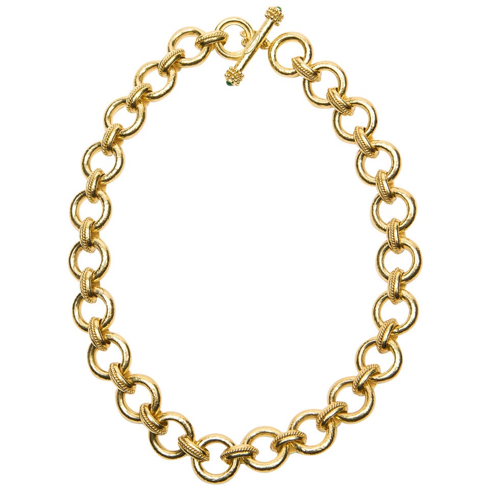 Elizabeth Locke Ravenna Gold Link Necklace at 1stDibs