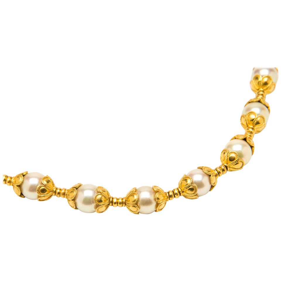 Ilias Lalaounis Pearl Gold Necklace