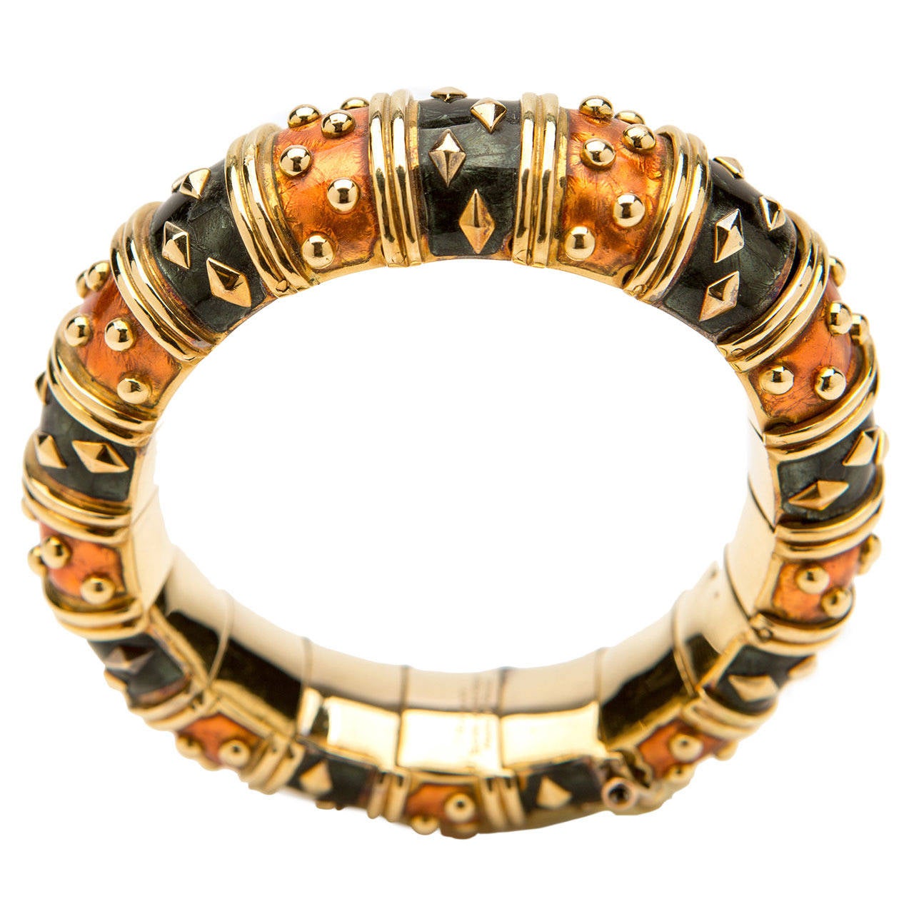 Tiffany & Co. Schlumberger Enamel Gold Bracelet