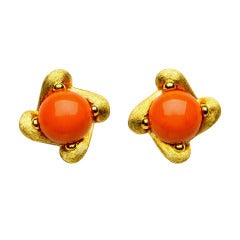 Henry Dunay Coral Earrings