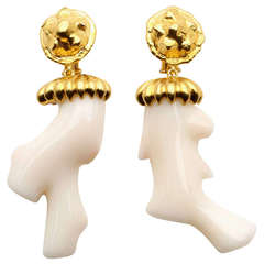 Jean Mahie Coral Gold Earrings