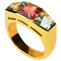Victor Mayer aquamarine rubellite gold ring 5