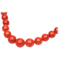 Vivid Reddish Orange Natural Coral Necklace