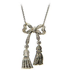 Tiffany & Co. Diamond Platinum Bow Pendant
