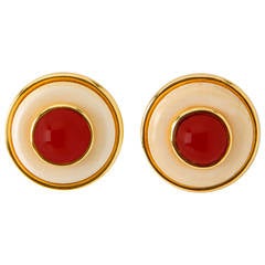 Tiffany & Co. Carnelian Gold Earrings 1