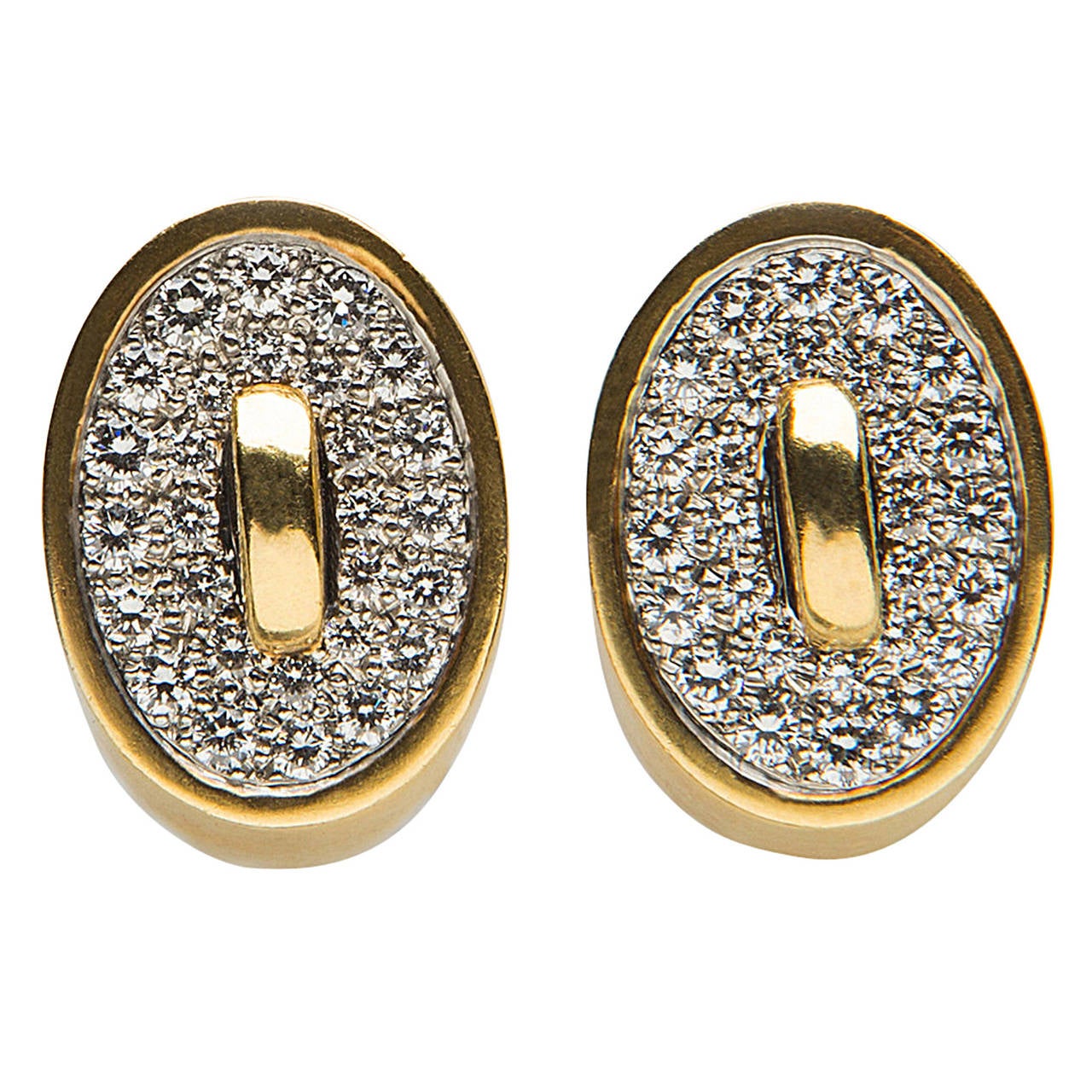 Angela Cummings Diamond Gold Earrings For Sale