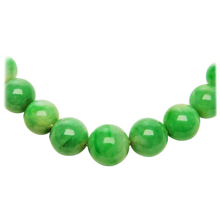GIA Certified Natural Jadeite Necklace at 1stDibs
