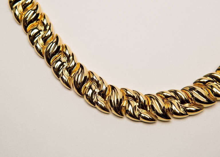 This classic wearable link necklace was created in Italy for the iconic luxury retailer, Neiman Marcus.  Approximately 2/3 inch (15mm) of wearable style.