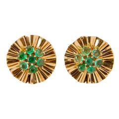 Trabert & Hoeffer Mauboussin Emerald Gold Earrings