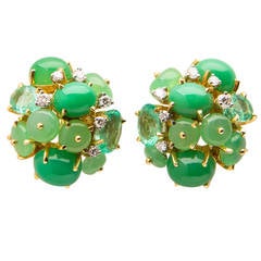Vintage Seaman Schepps Colored Stone and Diamond Earrings