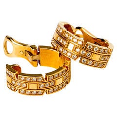 Cartier Diamond Gold Loop Earrings