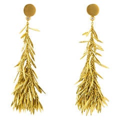H. Stern Gold Feather Earrings