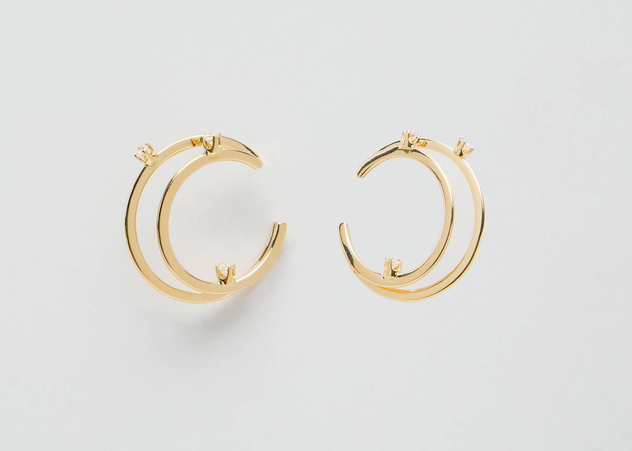 Contemporary Chic Tiffany & Co. Gold and Diamond Hoop Earrings