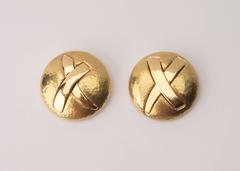 Tiffany & Co. Paloma Picasso Gold Disc X Earrings