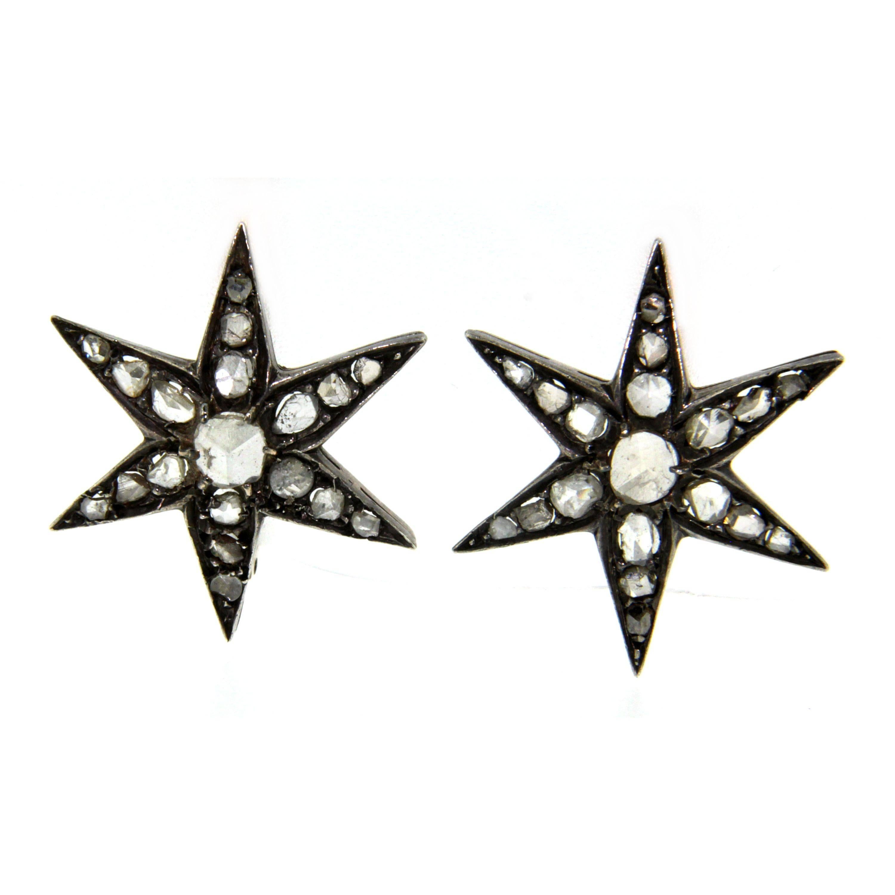 Viktorianische Diamant-Stern-Ohrringe