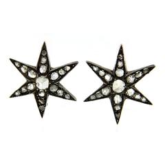 Antique Victorian Diamond Star Earrings