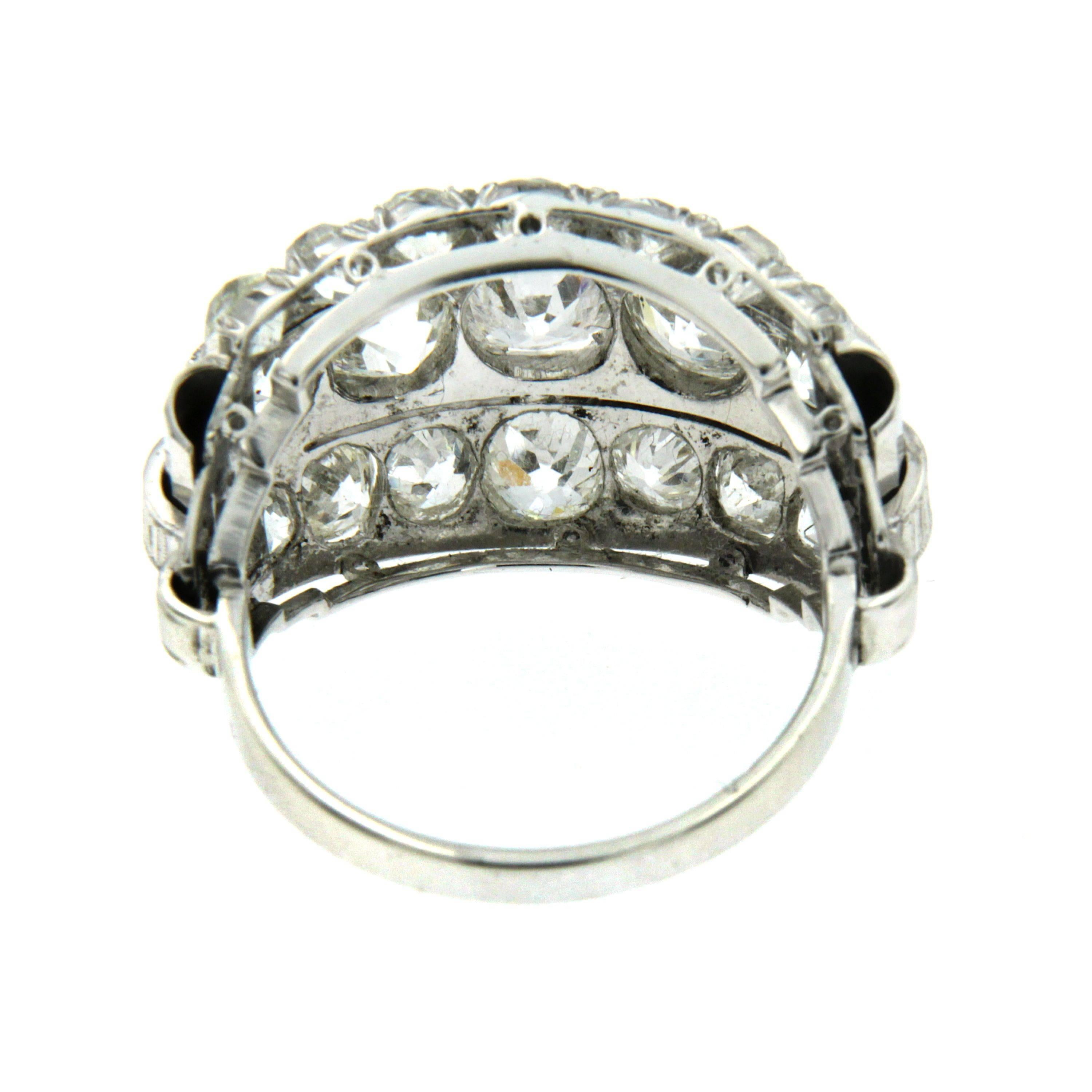 Authentic Art Deco 6.50 carat Diamond Gold Ring 1