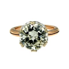 4.82 Carat Diamond Gold Solitaire Ring