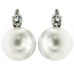 Australian Pearls Diamond Gold Earrings
