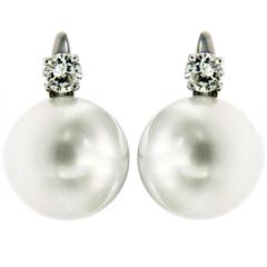 South sea Pearls Diamond Gold Earrings 3