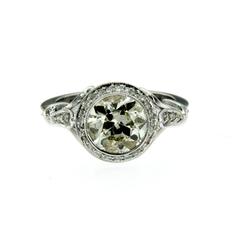 Art Deco 2, 12 carat Diamond Engagement Gold Ring