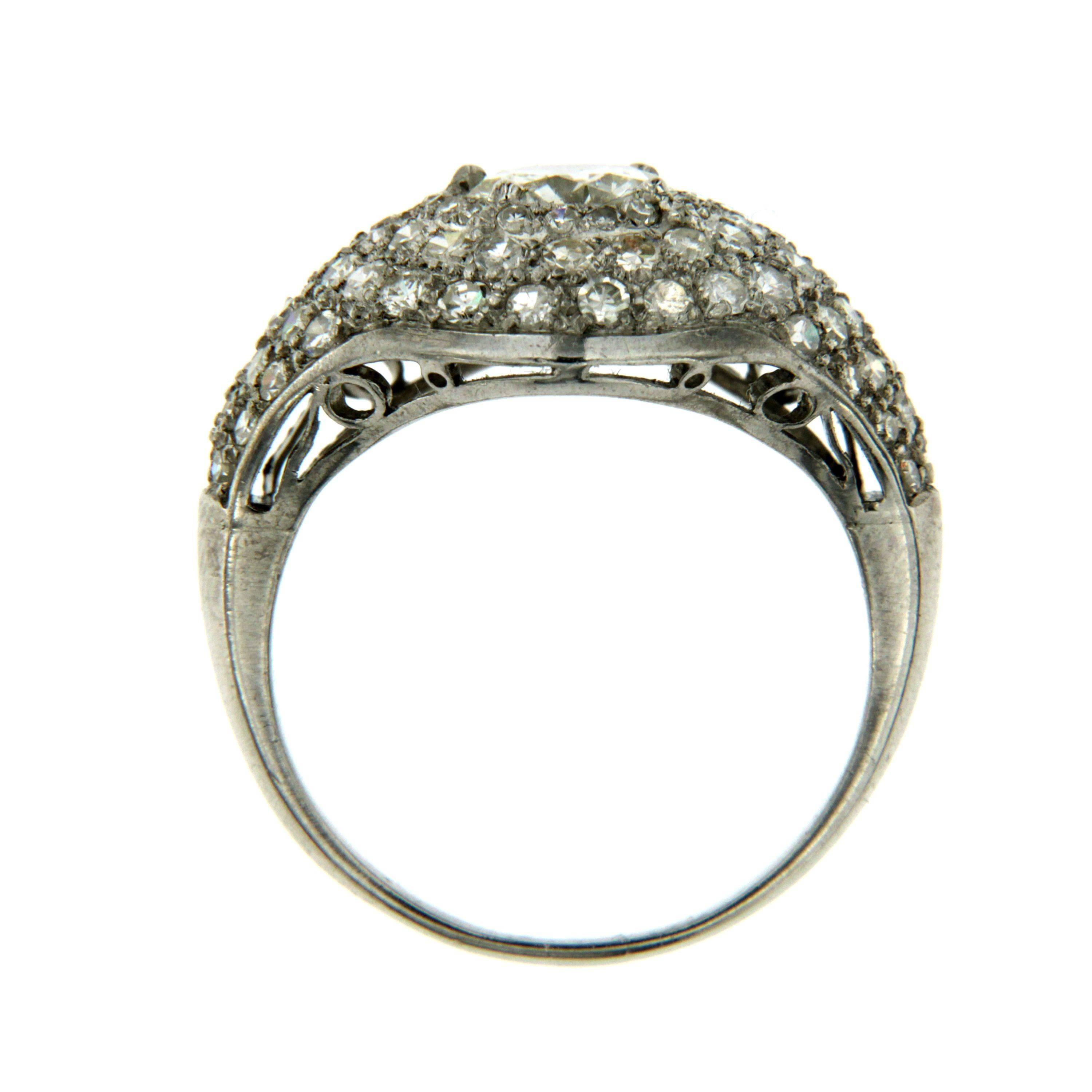 Art Deco 2, 70 Carat Diamond Gold Ring 2