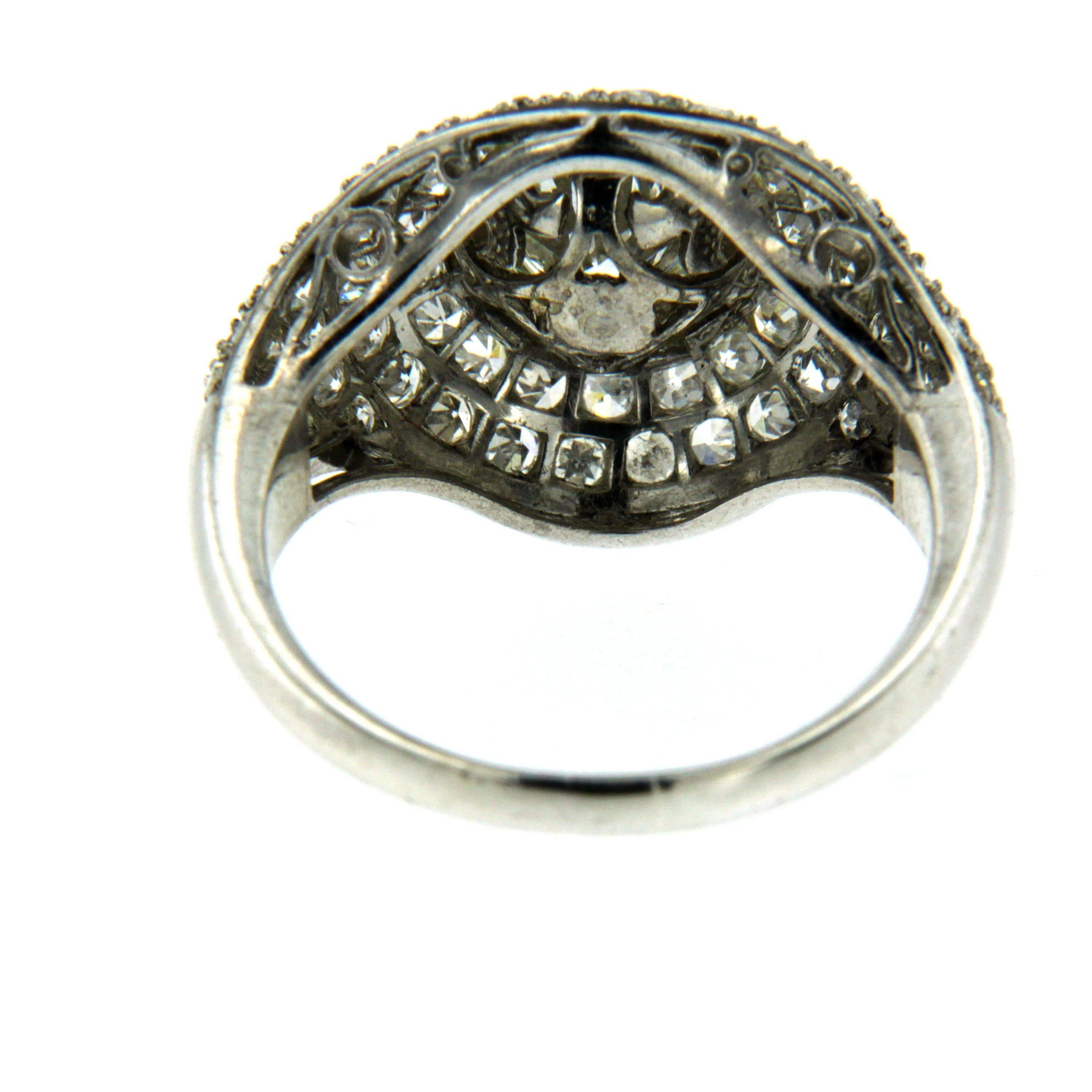 Women's Art Deco 2, 70 Carat Diamond Gold Ring