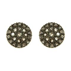 Rose cut Diamond cluster Gold earrings