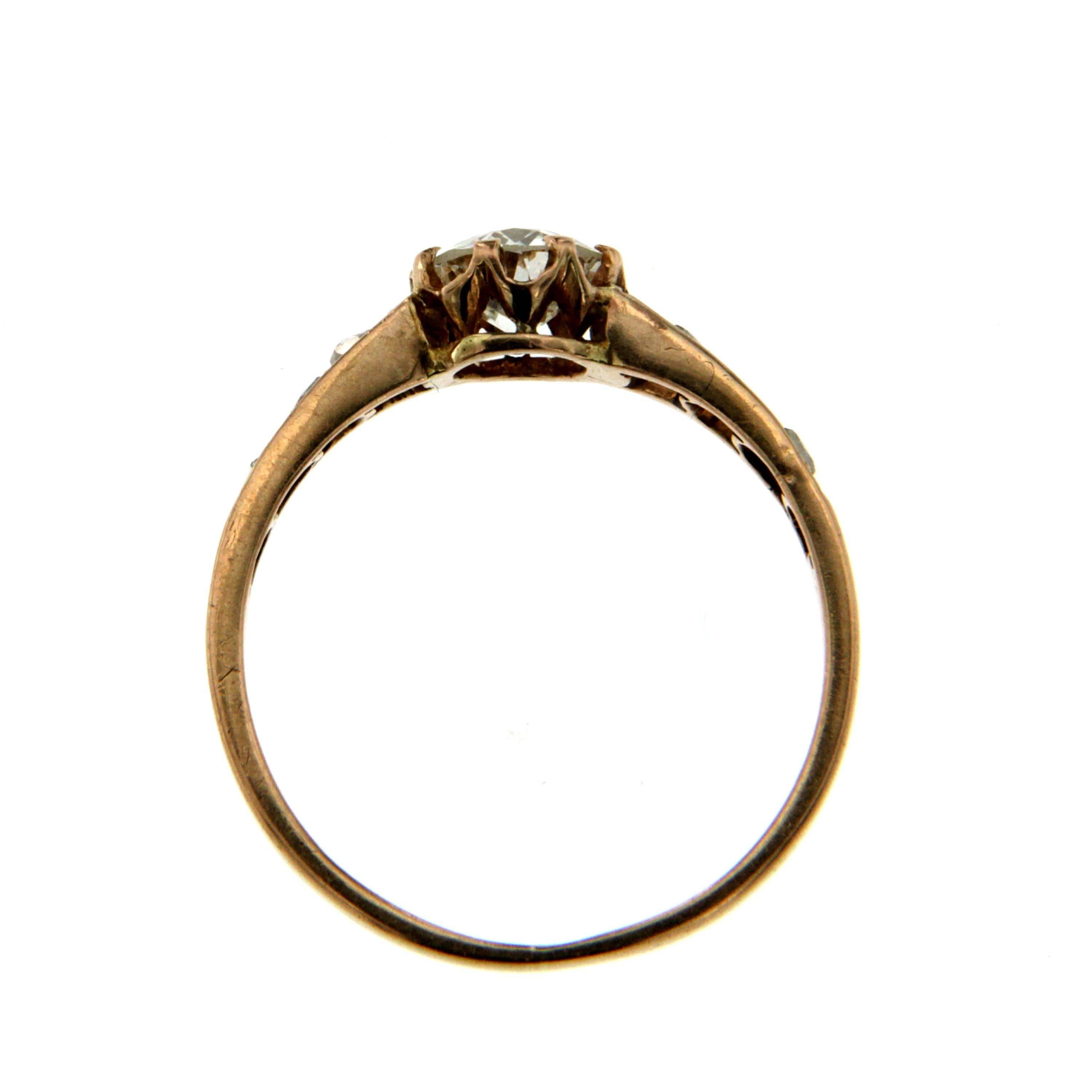 Antique Diamond Engagement Gold Ring 2