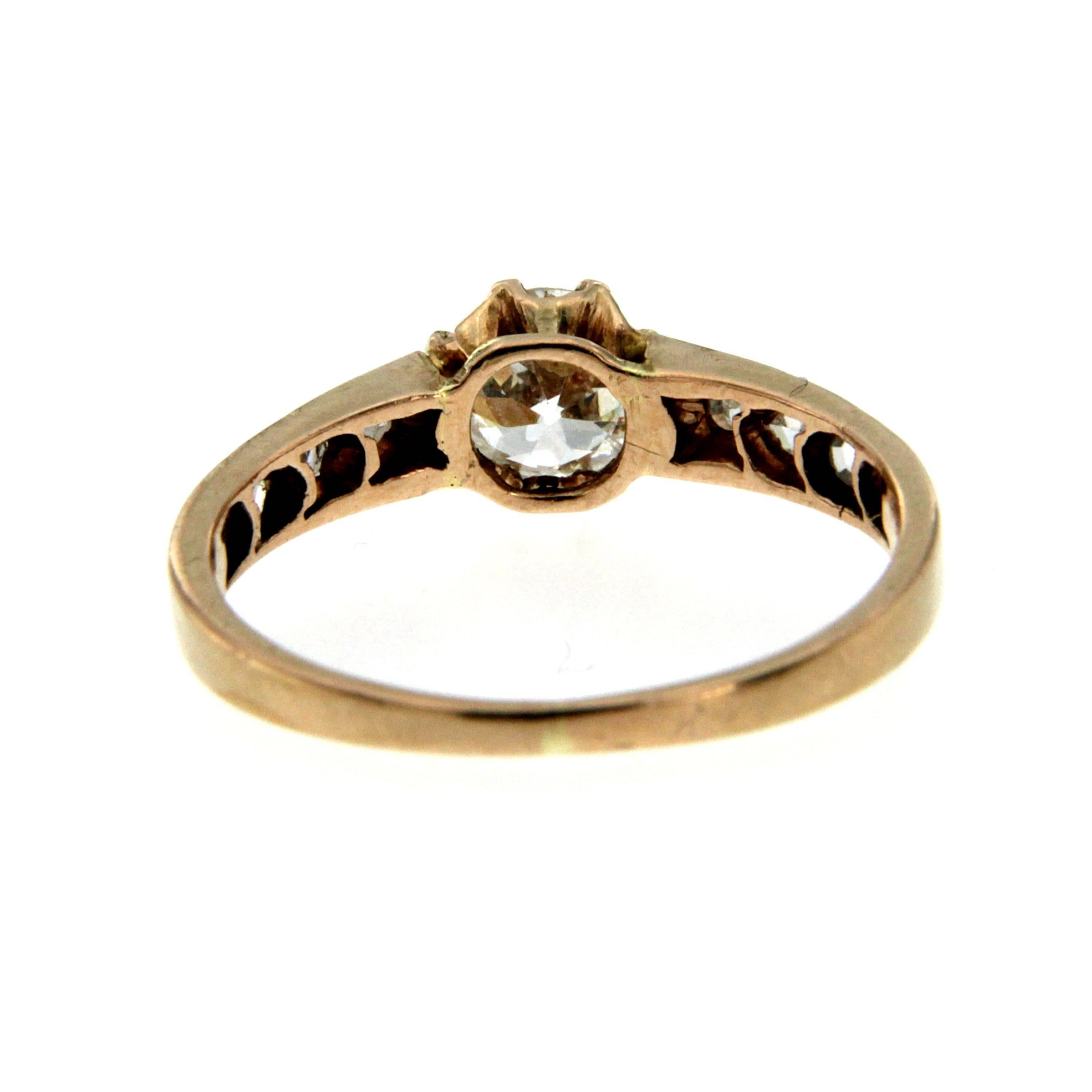 Antique Diamond Engagement Gold Ring 1