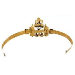 1700s Antique Italian Enamel Gold Tiara