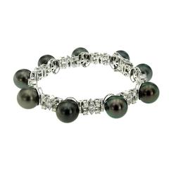 Black Pearl Diamond Gold Bracelet 5