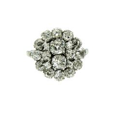 3 Carat Diamond Gold Cluster Ring 12