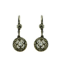 Victorian Diamond Gold Drop Earrings