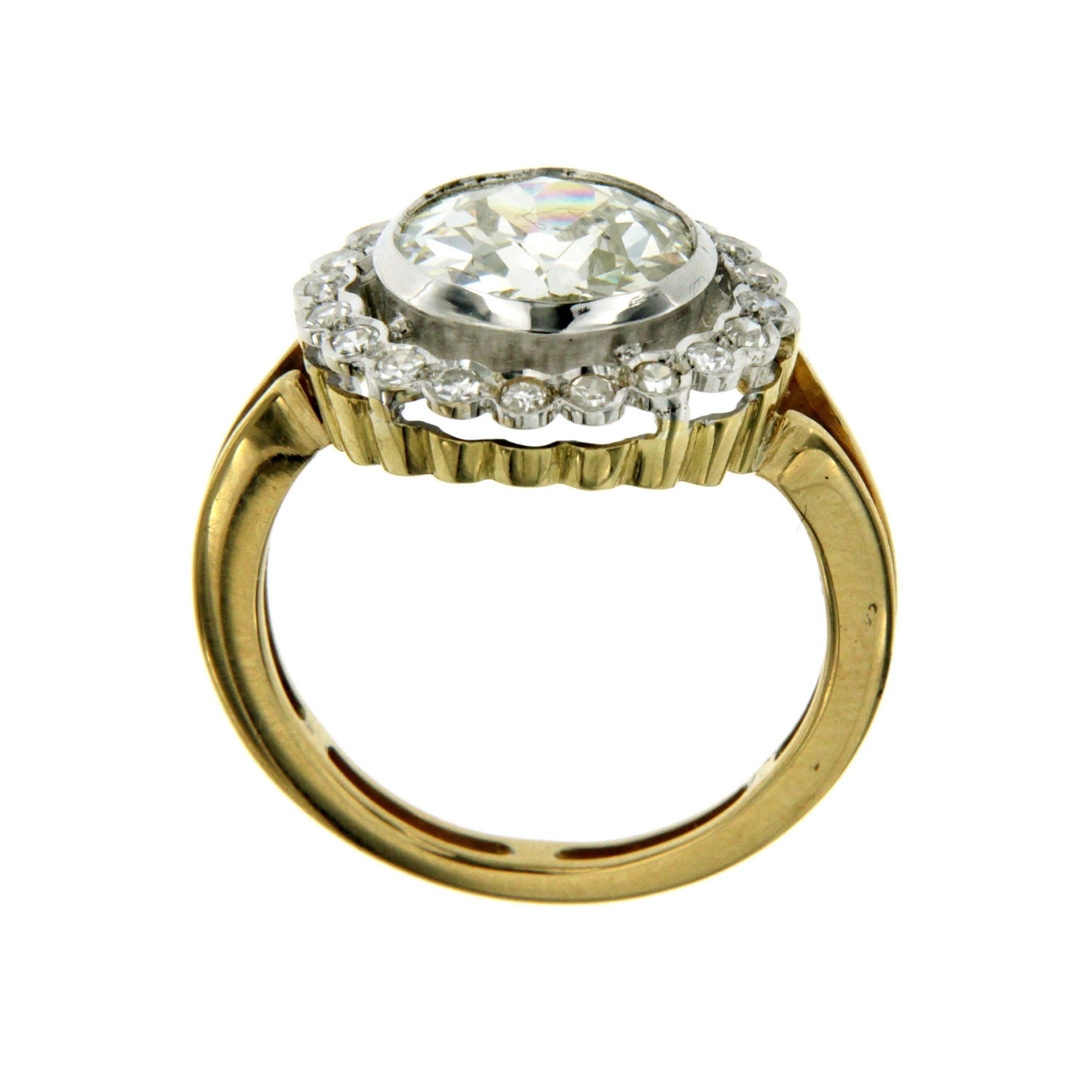 Women's Victorian Style 3.46 Carat Diamond Gold Ring