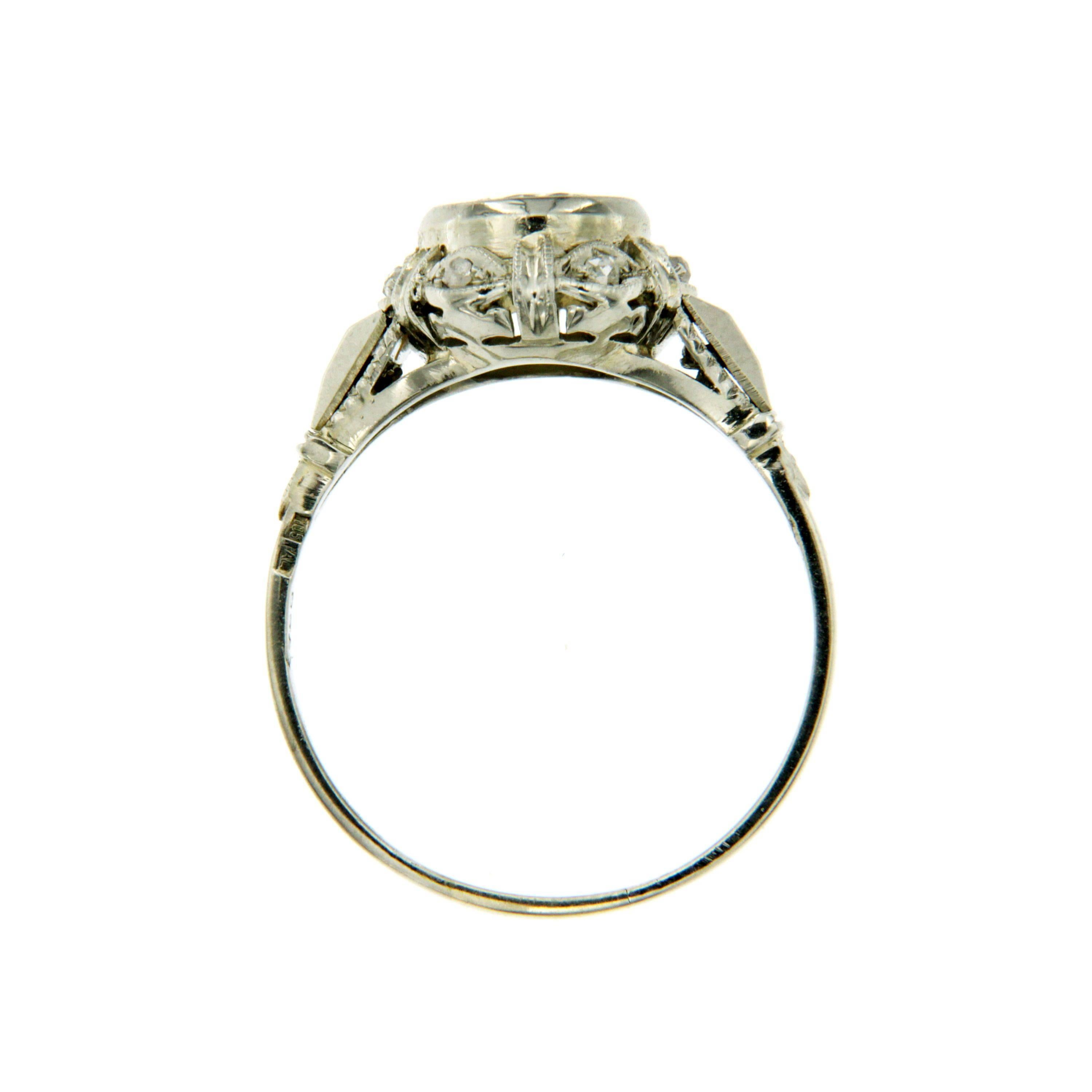 Women's or Men's Art Deco Diamond Gold Ring