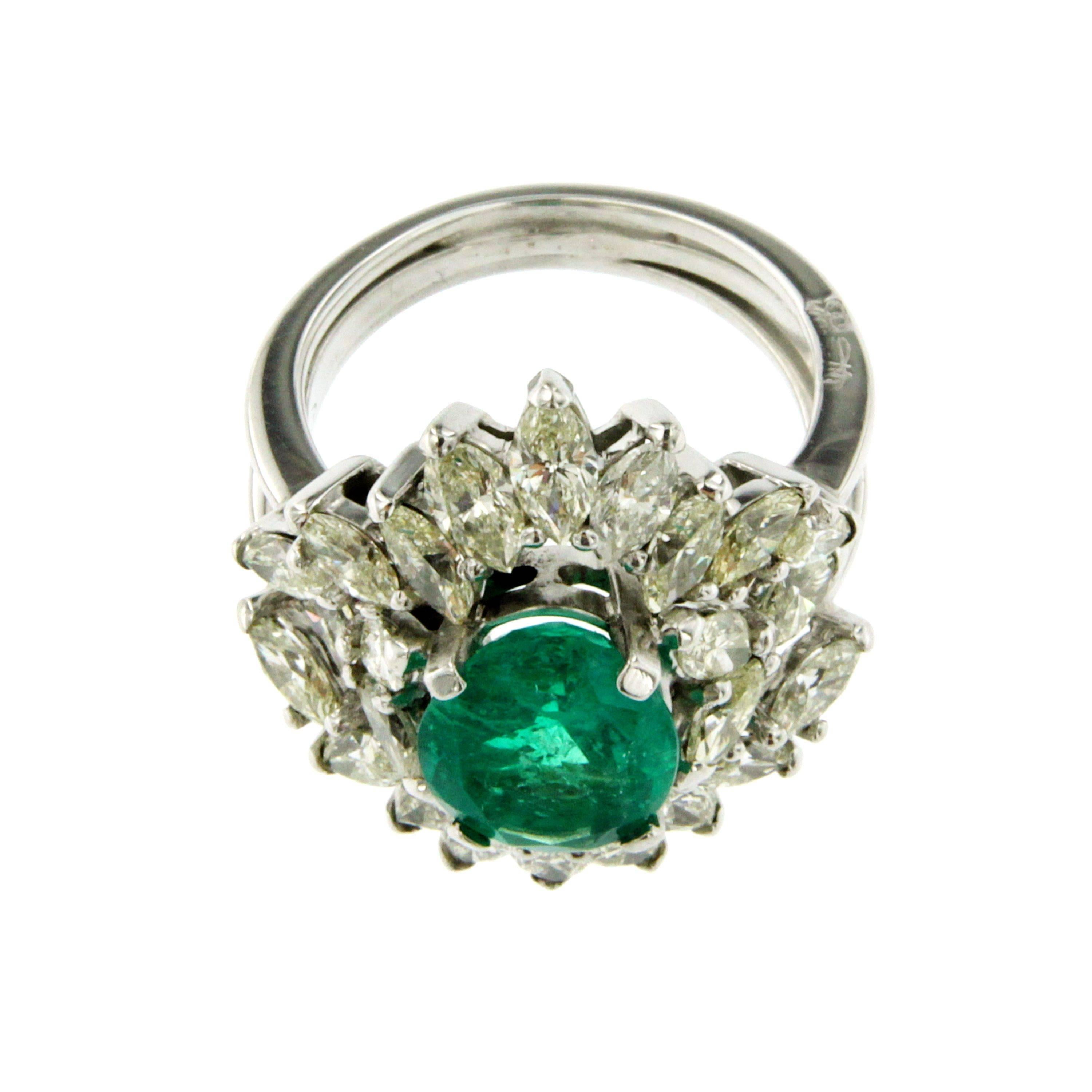 Colombian Emerald Diamond Gold Ring 1