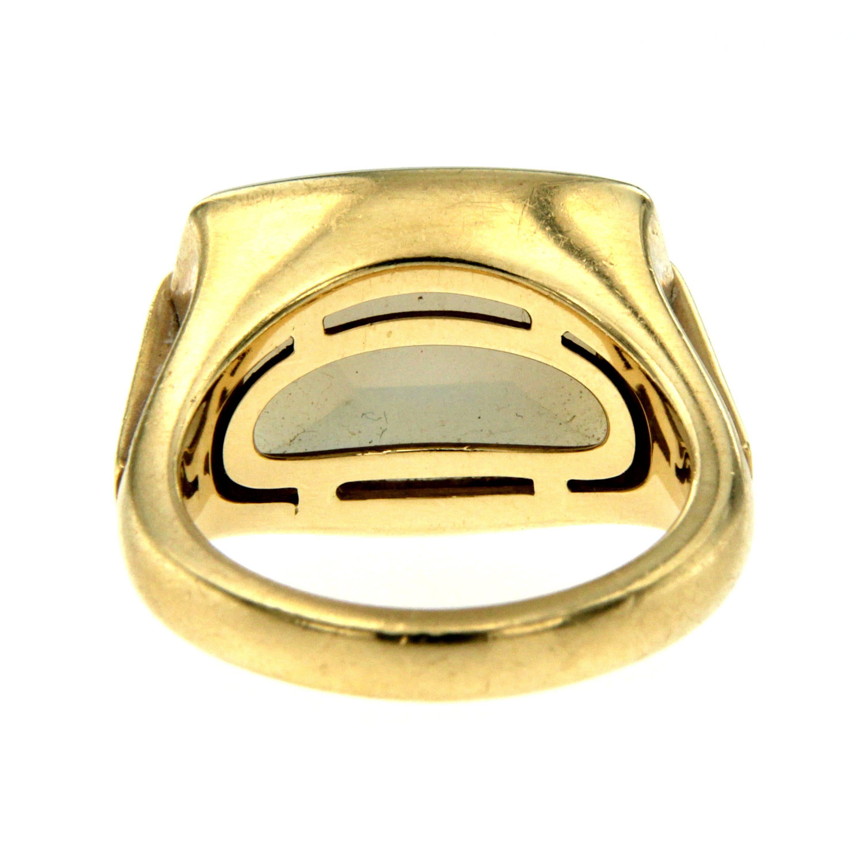 Bulgari Moonstone Metropolis Gold Ring In Excellent Condition In Napoli, Italy