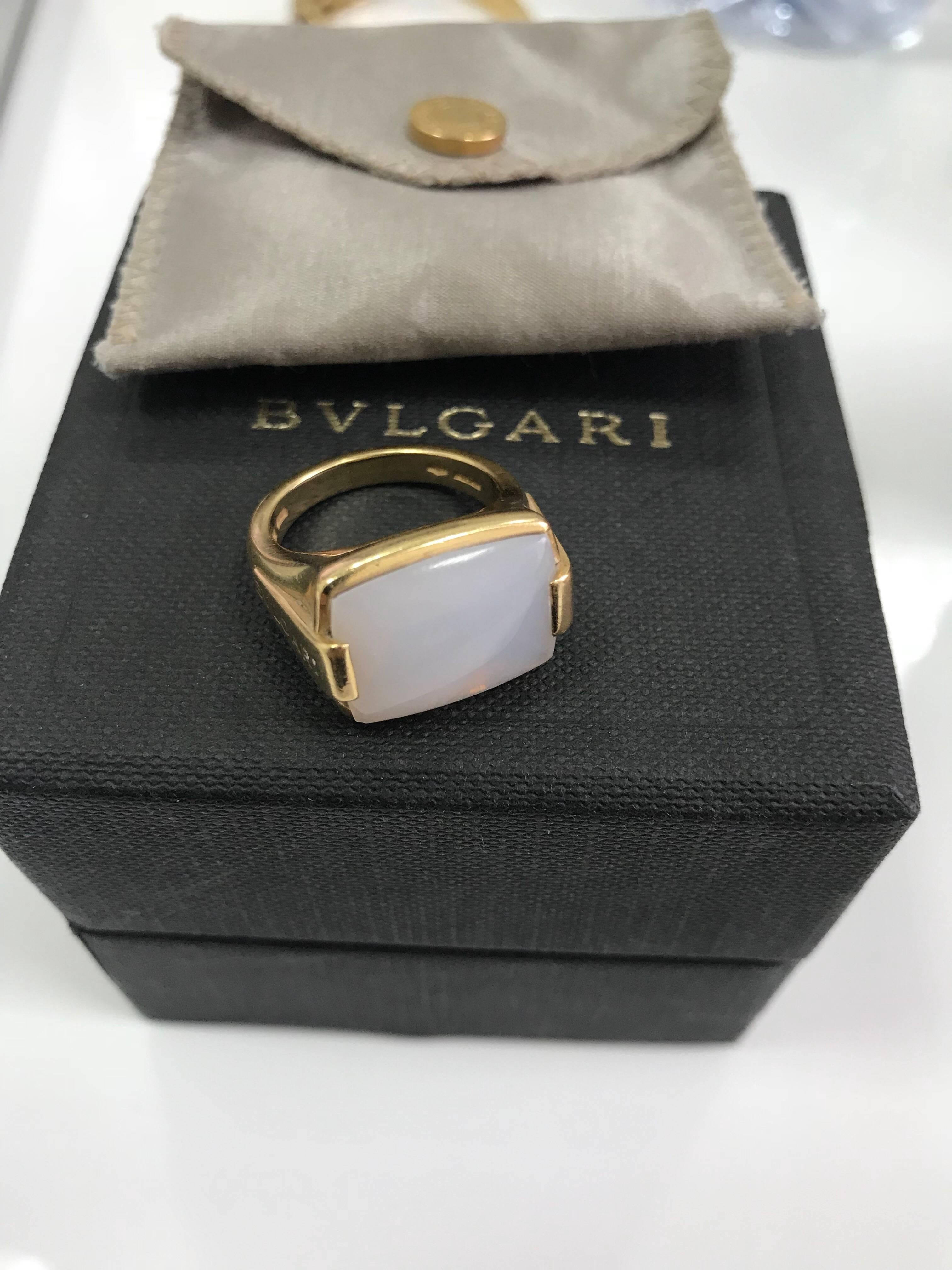 Women's or Men's Bulgari Moonstone Metropolis Gold Ring